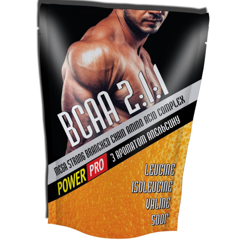 BCAA амінокислоти Power Pro BCAA 2:1:1 500 грам Апельсин