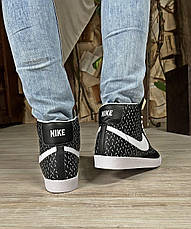 Чоловічі кросівки Nike Blazer Mid 77 Polka Swoosh Black White ALL07896, фото 4