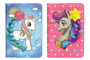 Блокнот A5 96арк., в клітинку, з аплікацією "косички" ООПТ Єдинороги