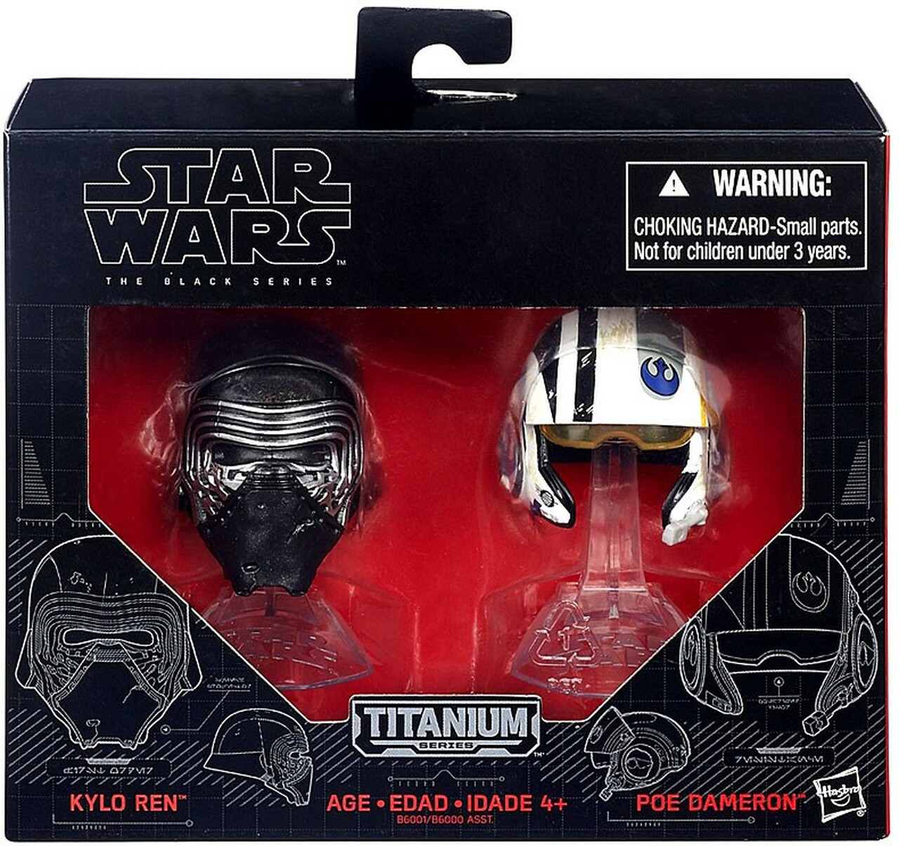 Star Wars Black Series Die Cast Kylo Ren & Poe Dam набір із Шоломи героїв із Зіркові війни Hasbro B6001