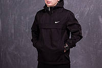 Ветровка мужская Nike весенняя осенняя легкая черная Анорак мужской Найк Мужская куртка водоотталкивающая