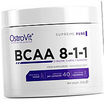 Всаа Амінокислота OstroVit BCAA 8-1-1 200 г без смаку, фото 6