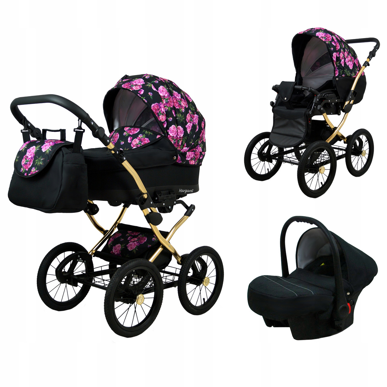 Дитячий візочок 3в1 BabyLux Margaret Gold