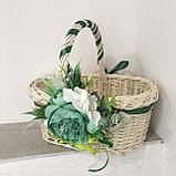Великодній кошик білий з декором, фото 3