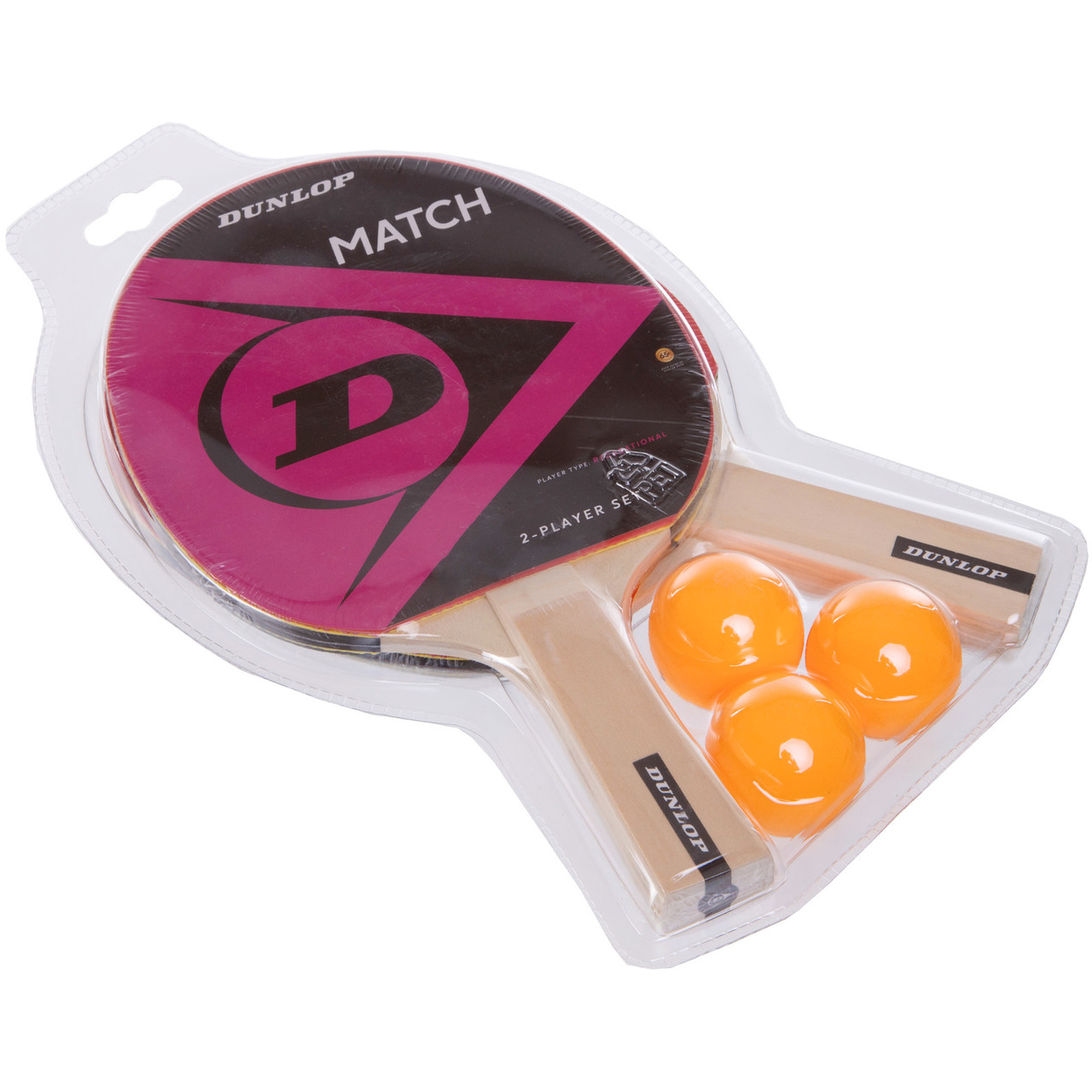 Набір для настільного тенісу Dunlop Match 2 Player Set 679332 2 ракетки + 3 м'ячі, фото 1