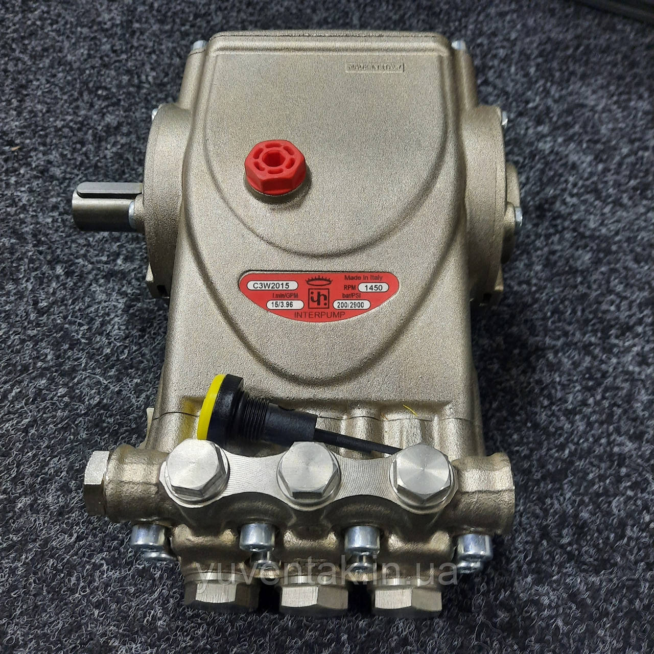 Плунжерний насос (помпа) INTERPUMP вис. дав., Evolution 3 (нержю), 200бар, 15л/хв., 1450 об/хв.