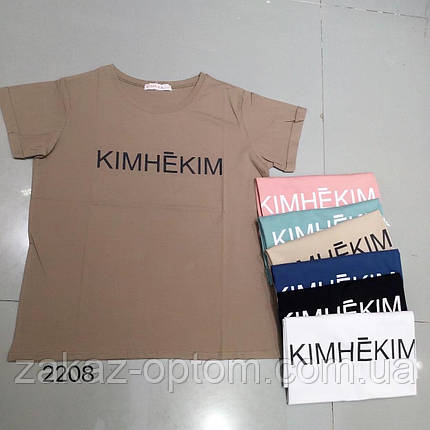Футболка жіноча оптом один размер100%Cotton (44-48) Китай-87140, фото 2