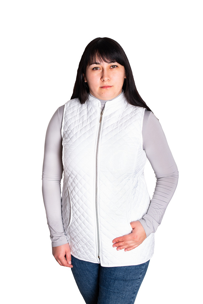 Жилетка белая женская медицинская 5701 (на замке 42-60р.) Хелслайф, фото 1