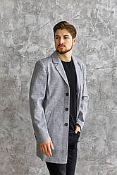 Пальто чоловіче весняне осіннє Boss сіре | Пальто кашемірове демісезонне ЛЮКС якості