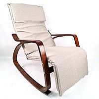 Кресло-качалка Avko ARC003 Walnut Beige с подлокотниками и регулировкой подножки