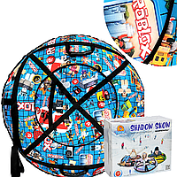 Тюбінг для катання 100 см "Роблекс синій" (Оксфорд, ПВХ) плюшка для катання