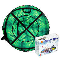 Надувна ватрушка 100 см "Зелений кристал" (Оксфорд, ПВХ) пончик для катання з гірки