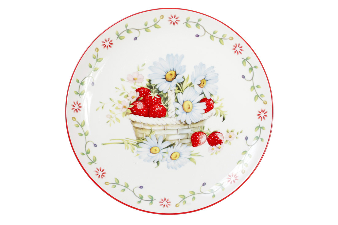 Тарілка порцелянова Сунична фантазія 20,3см, фото 1