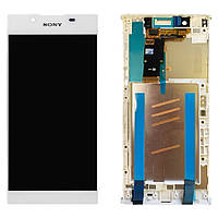 Екран (дисплей) Sony Xperia L1 G3311 G3312 G3313 + тачскрин белый оригинал Китай с рамкой