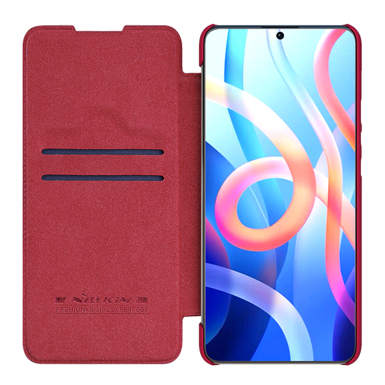 Захисний чохол-книжка Nillkin для Xiaomi Poco M4 Pro/ Redmi Note 11 5G/ Note 11T 5G(Qin leather case) Red