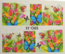 Водна наклейка для дизайну нігтів XF 1380