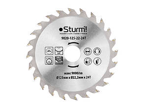 Диск пильний по дереву (125х22мм 24 зуба) Sturm 9020-125-22-24T