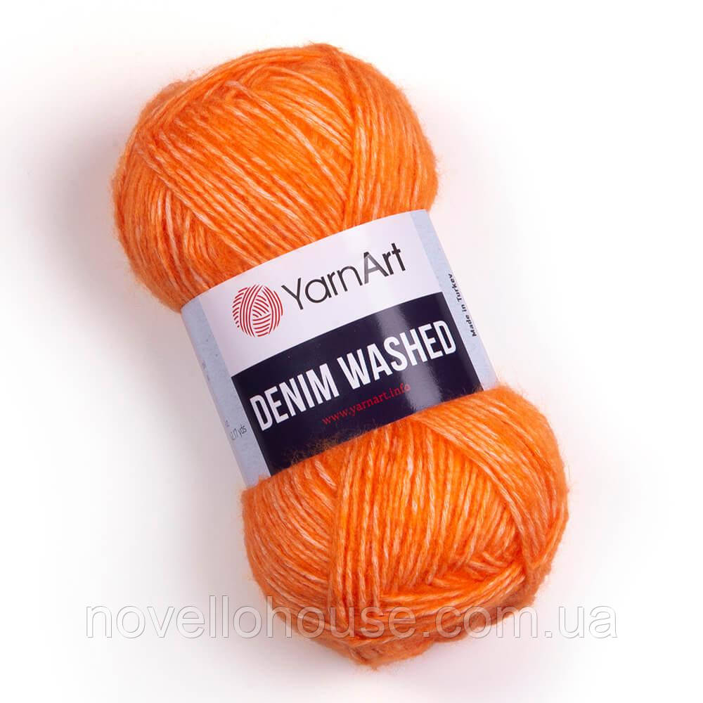 Yarnart DENIM WASHED (Денім Вошд) № 902 оранж (Пряжа бавовна з акрилом, нитки для в'язання)