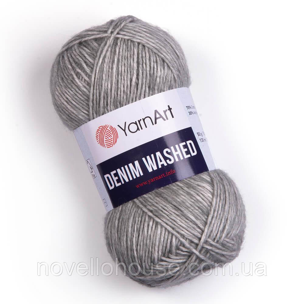 Yarnart DENIM WASHED (Денім Вошд) № 908 сірий (Пряжа бавовна з акрилом, нитки для в'язання)