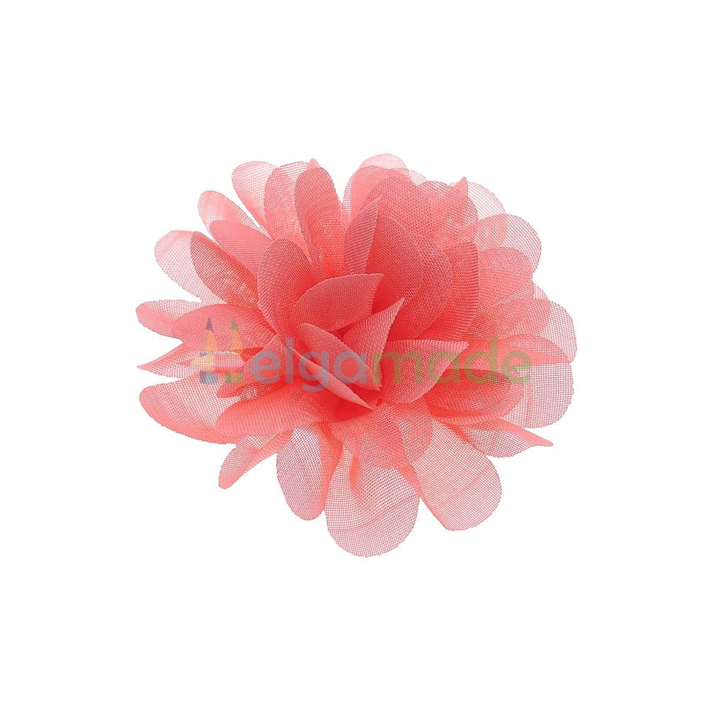 Квітка з шифону троянда КОРАЛОВИЙ, 7 см, 1 шт