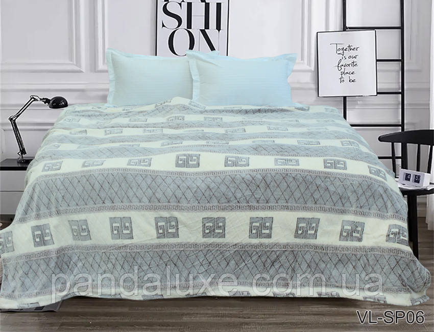 М'який теплий плед покривало велсофт (тиснення) двоспальний 200х220 на диван, ліжко