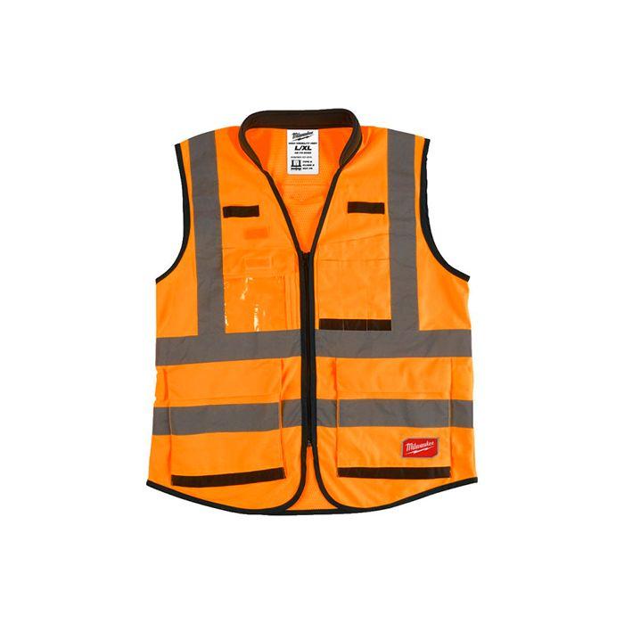 Жилет сигнальний Преміум жовтогарячий Milwaukee L/XL (4932471899)
