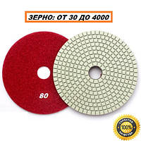 Черепашка (липучка) алмазный гибкий шлифовальный круг для зачистки и полировки бетона d-100 мм зерно 80