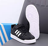 Чоловічі кросівки Adidas Forum Black White, чорні шкіряні кросівки адідас форум чорно-білі, фото 8