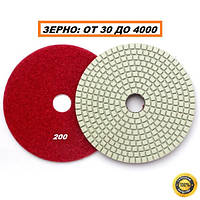 Черепашка (липучка) алмазний гнучкий шліфувальний круг для зачищення та полірування бетону d-100 мм зерно 200