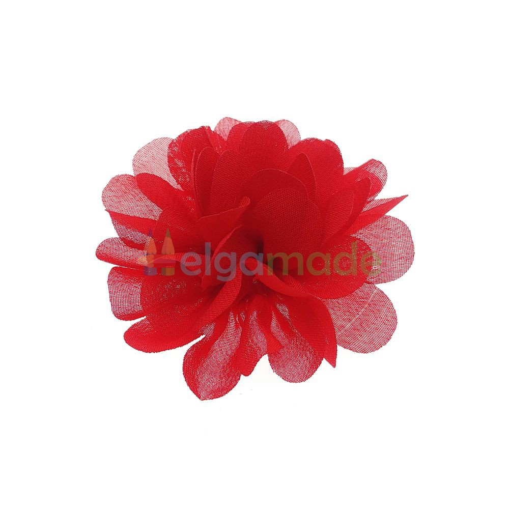 Квітка з шифону троянда ЧЕРВОНИЙ, 7 см, 1 шт, фото 1