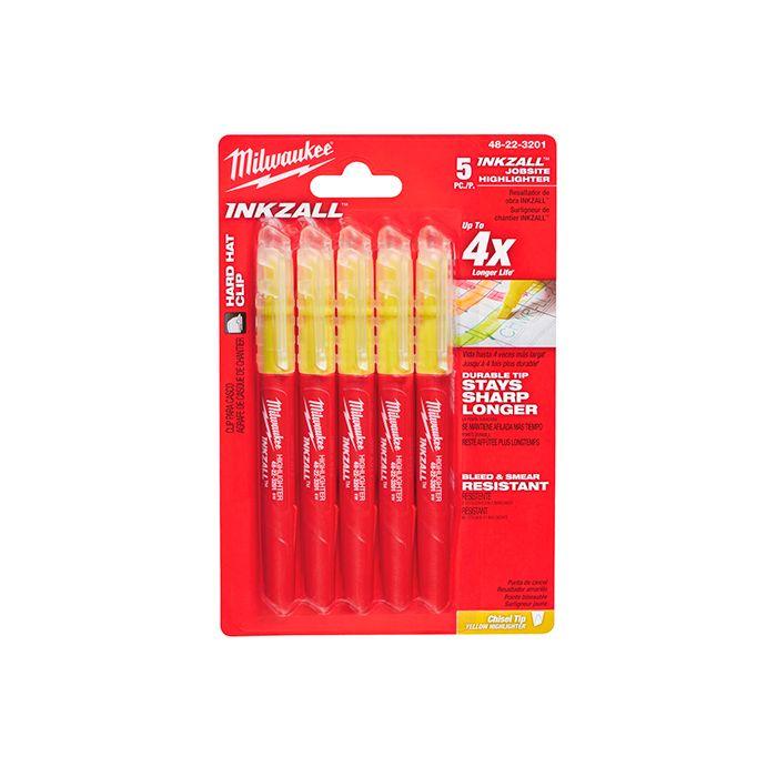 Текстмаркери жовті Milwaukee INKZALL (5 шт.) (48223201), фото 1