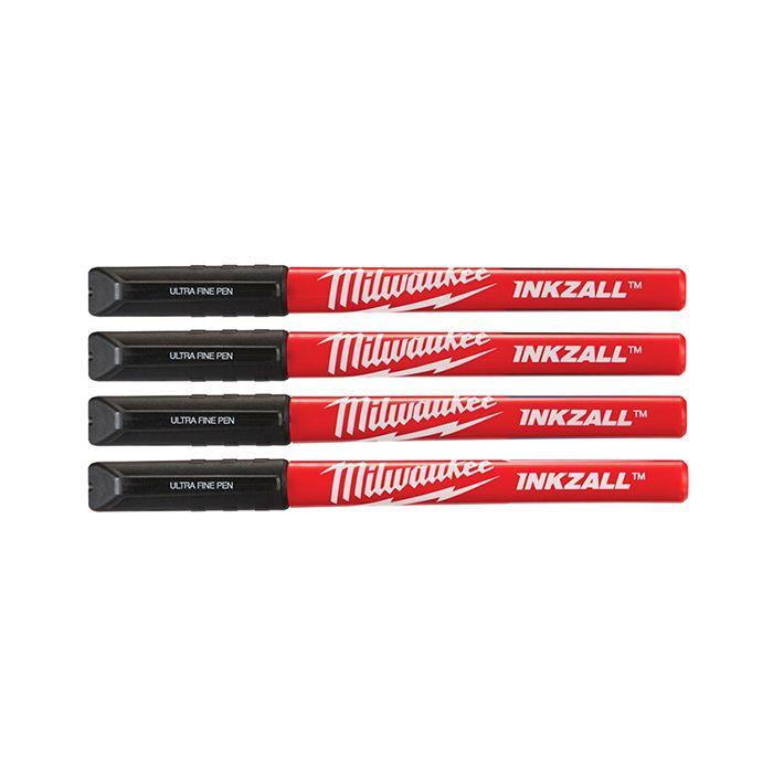 Набір ручок Milwaukee Fine Tip InkZAll 4 шт., чорний (48223164), фото 1