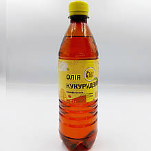Олія кукурудзяна холодного пресування 500 мл, свіжовижата нерафінована олія кукурудзи