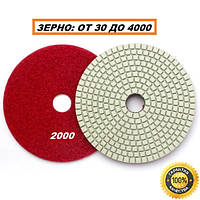 Черепашка (липучка) алмазный гибкий шлифовальный круг для зачистки и полировки бетона d-100 мм зерно 2000