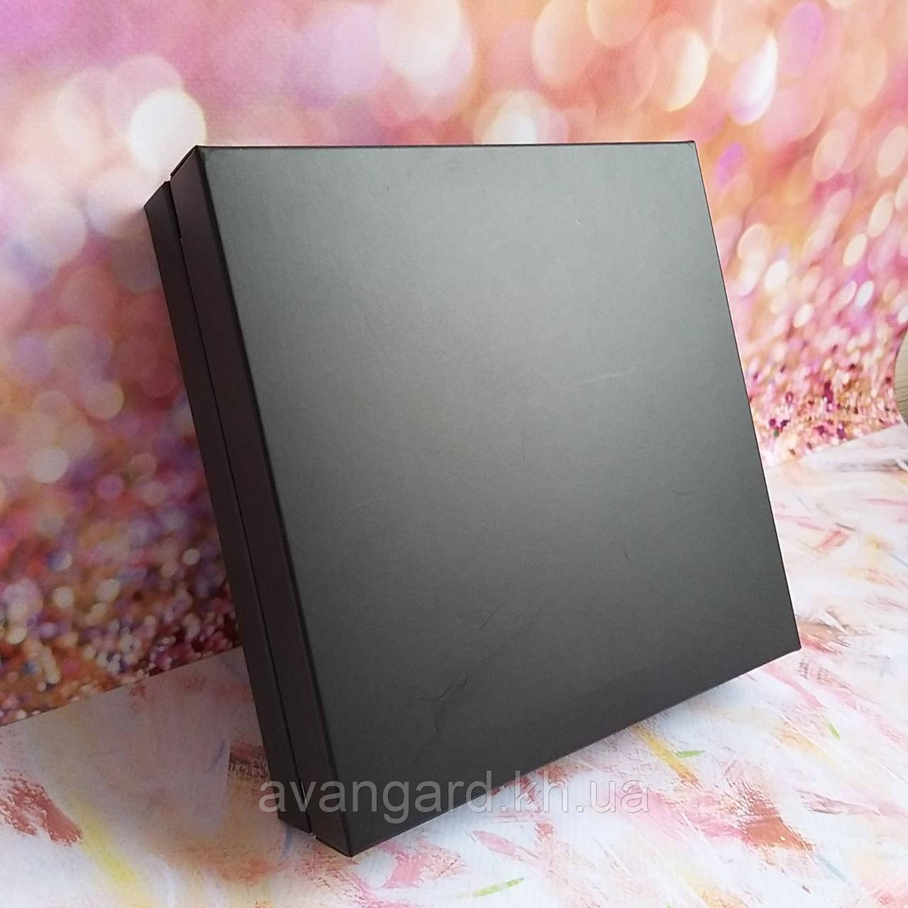 Коробка з перегородками / упаковка 10 шт 16.5 см х 16.5 см х 4 см, Чорний матовий