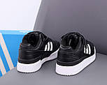 Чоловічі кросівки Adidas Forum low демісезонні осінь весна чорні з білим. Фото в живу. Топ, фото 4