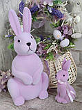 Великодній кролик для прикраси стола на свято h 13 см, фото 4