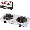 Двоконфоркова електрична плита переносна STENSON ME-0013-S/Спіральна електроплитка настільна, фото 5