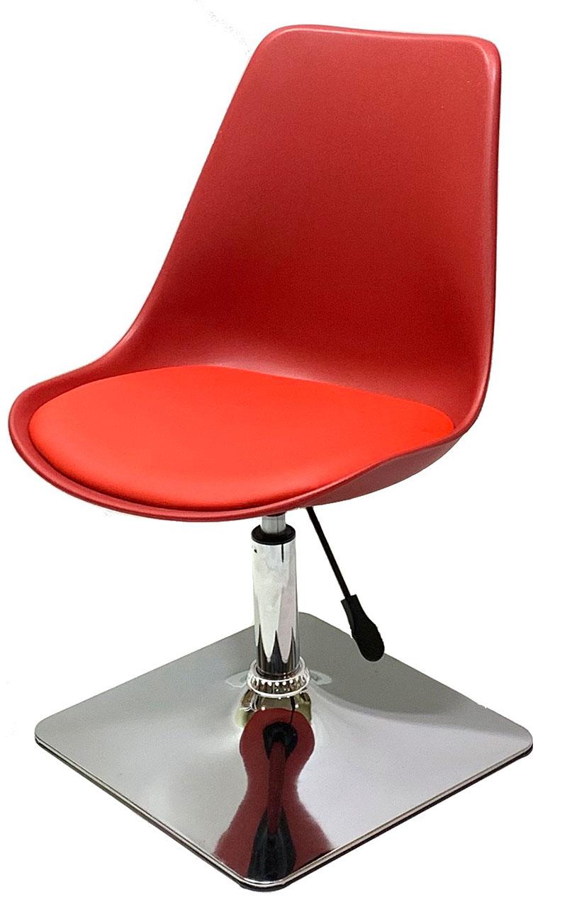Стілець Albert 4CH — BASE червоний 323, на хромованій квадратній опорі з регулюванням висоти, фото 1