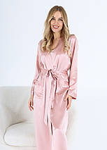 Шовковий халат жіночий, пудровий (рожевий), з натурального шовку "Сеул" 22 mmi, TM"Silk Kiss". 100% шовк, фото 3
