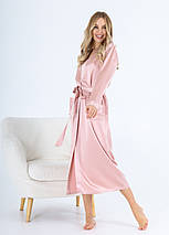 Шовковий халат жіночий, пудровий (рожевий), з натурального шовку "Сеул" 22 mmi, TM"Silk Kiss". 100% шовк, фото 4