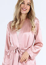Шовковий халат жіночий, пудровий (рожевий), з натурального шовку "Сеул" 22 mmi, TM"Silk Kiss". 100% шовк, фото 5