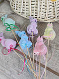 Великодній кролик для прикраси, топпер на свято h 8 см, фото 3