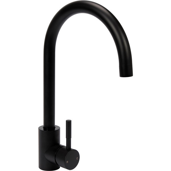 Змішувач води для раковини "STEELY BLACK 1" з кульовим регулятором чорний FALA 75852 (Польща), фото 1