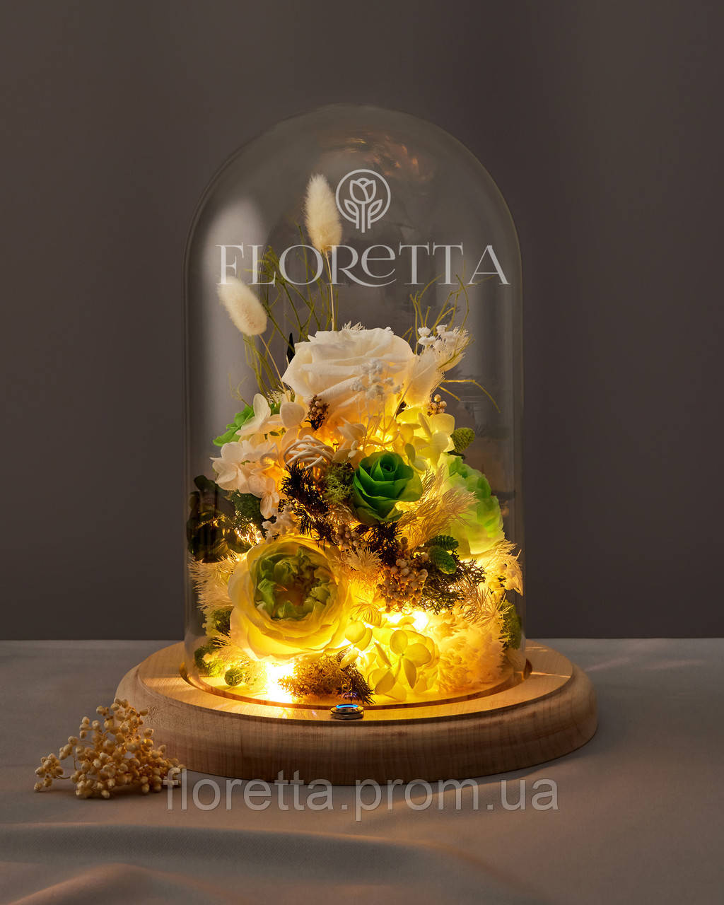 Купить Композиция интерьерная в колбе с подсветкой «Весна». Светильник ...