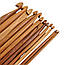 Набір дерев'яних гачків для в'язання Дерев'яні гачки бамбукові в чохлі 12 шт 3.0-10.0 мм, фото 9