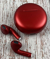 Беспроводные наушники блютус с микрофоном в кейсе Pro 6 TWS Красный