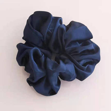 Гумка для волосся з натуральної 100% шовку синя, фото 1