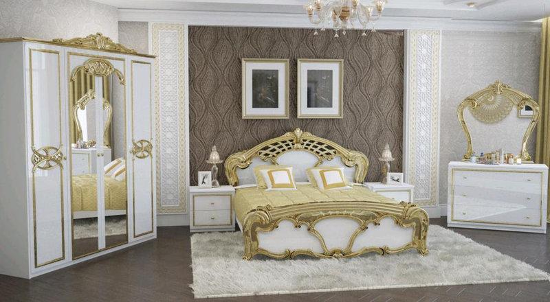 Спальня Миро-Марк Єва бароко (4 Д) Білий глянець/Золото (38061), фото 1