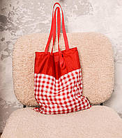 Клітчатий шопер червного кольору  VS Thermal Eco Bag